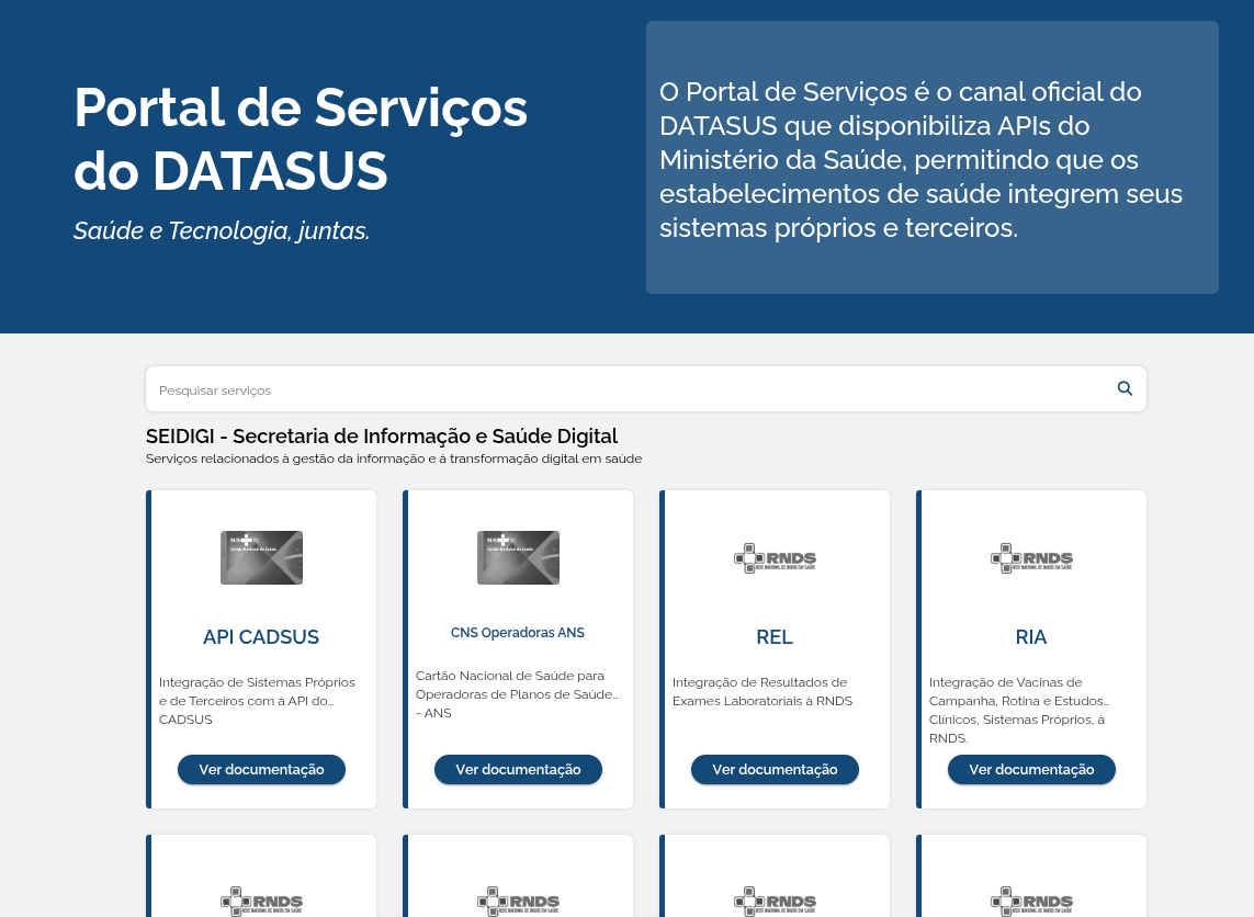 Portal de Serviços do Datasus